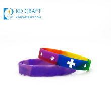 Wholesale bulk cheap mixed color filled custom silicone wristband bracelet for sale